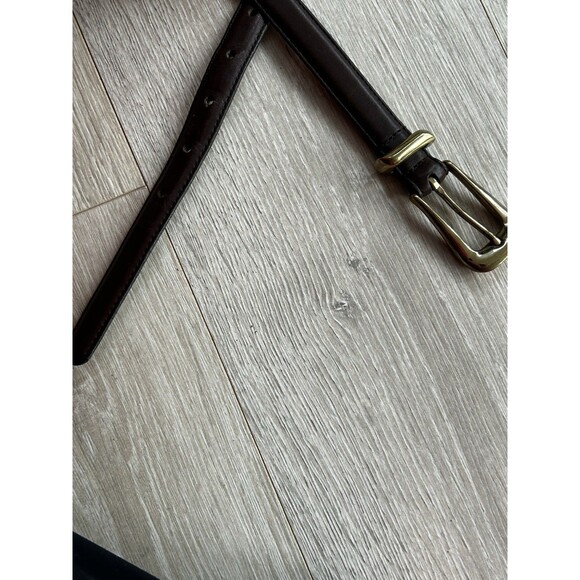 Women\'s Coach Belt Size Medium Brown Genuine Leather Solid Brass Buckle Preppy main image 6
